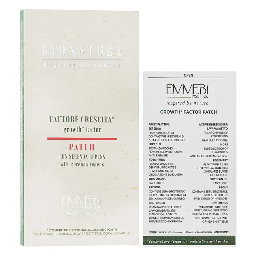 Emmebi Italia BioNature Mineral Treatment Growth Factor Patch Патчі Фактор росту для волосся