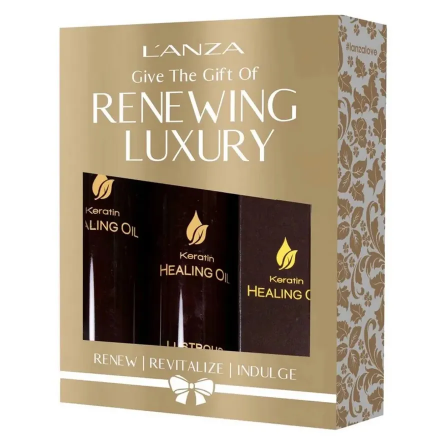 L'anza Keratin Healing Oil Holiday Trio Box Набір для відновлення волосся