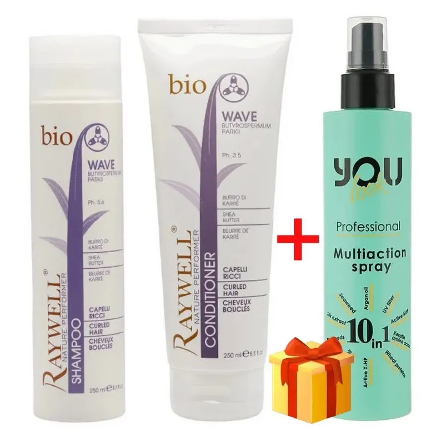 Raywell Bio Wave Kit Набір для кучерявого волосся (шампунь+кондиціонер+подарунок) 2x250 ml