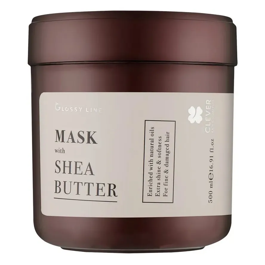 Clever Hair Cosmetics Glossy Line With Shea Butter Mask Маска с маслом ши для блеска волос