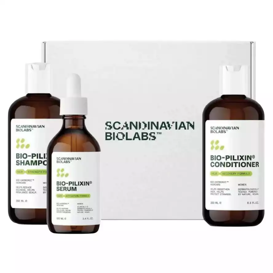 Scandinavian Biolabs Bio-Pilixin Women Set Набір для росту волосся у жінок (шампунь+кондиціонер+сироватка)